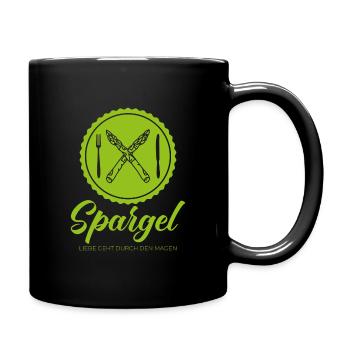 Spargel magen Geschenk Landwirt Erntezeit - Tasse einfarbig - Schwarz - Rechts
