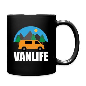 VAN LIFE - Berg - VAN Orange - Tasse einfarbig - Schwarz - Rechts