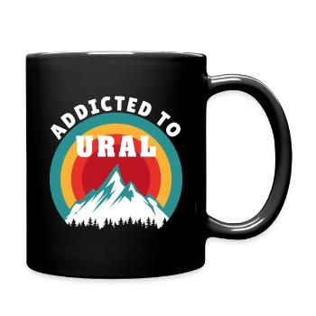 Addicted to ural travel adventure camping gift - Full Colour Mug - black - Right