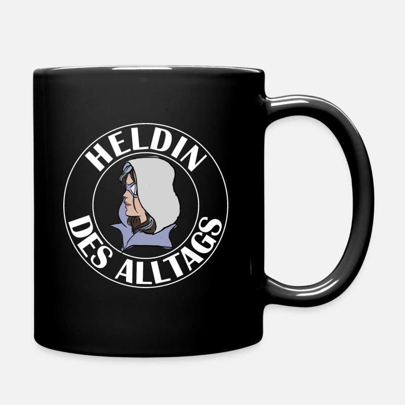 Heldin des Alltags - Tasse einfarbig - Schwarz