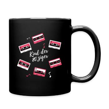 Kind der 80ziger - Tasse einfarbig - Schwarz - Rechts