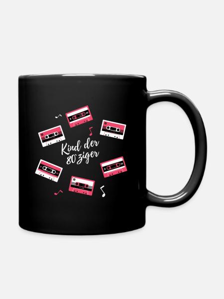 Kind der 80ziger - Tasse einfarbig - Schwarz