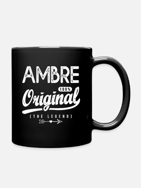 Ambre ORIGINAL shirt personnalisé prénom ambre - Mug uni - noir
