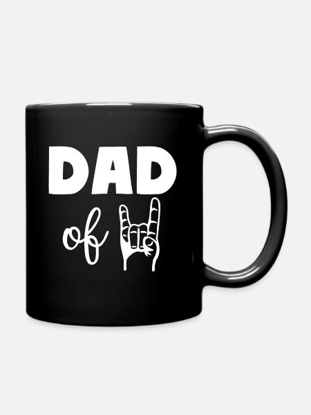 PAPA DE DEUX Rock 'n' Roll Metal Père Hommes - Mug uni - noir