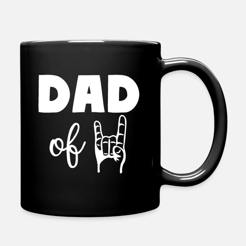PAPA DE DEUX Rock 'n' Roll Metal Père Hommes - Mug uni - noir