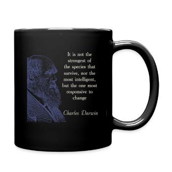 Zitieren Darwin Biologie Evolutionstheorie - Tasse einfarbig - Schwarz - Rechts