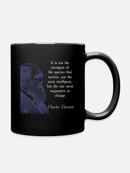 Cite Darwin Biology Theory of Evolution - Full Colour Mug - black