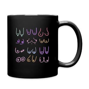 Brüste - Tasse einfarbig - Schwarz - Rechts