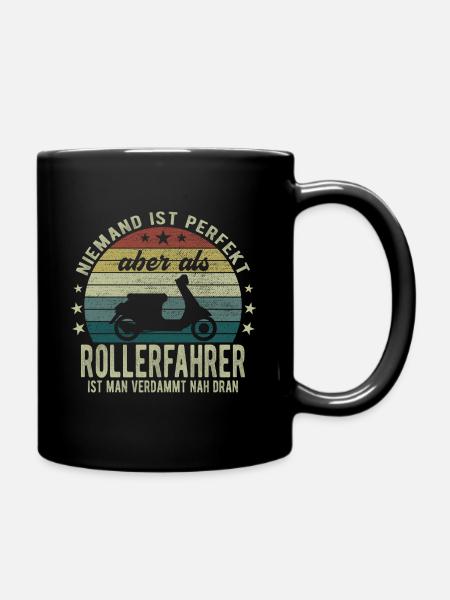 Niemand ist Perfekt aber als Rollerfahrer - Tasse einfarbig - Schwarz