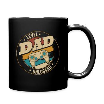 Dad Level Unlocked Zocker Ich werde Papa Gamer - Tasse einfarbig - Schwarz - Rechts