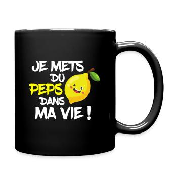T-shirt humour optimisme citron peps cadeau - Mug uni - noir - Droite