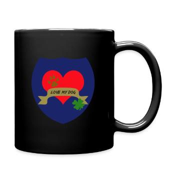 Heart with Love my Dog - Full Colour Mug - black - Right
