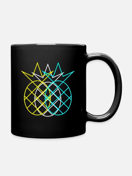 Ananas Abstrakt Neon - Tasse einfarbig - Schwarz