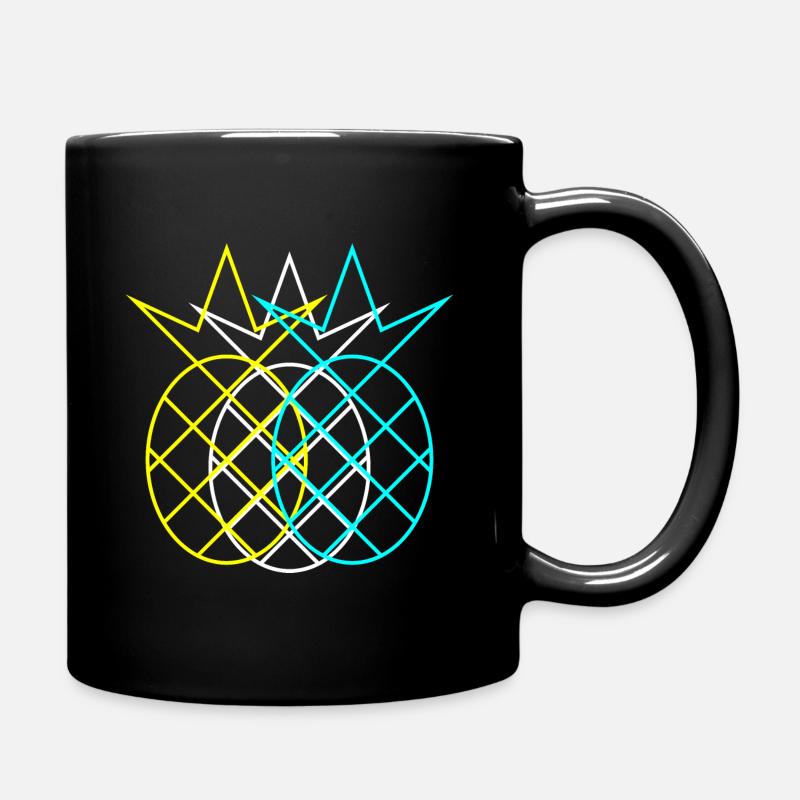 Ananas Abstrakt Neon - Tasse einfarbig - Schwarz