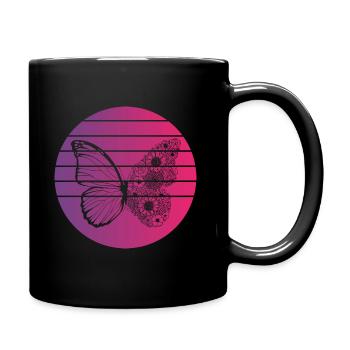 Papillon Retro Style Vintage - Mug uni - noir - Droite