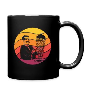 Doner Kebab Retro Style Vintage - Full Colour Mug - black - Right