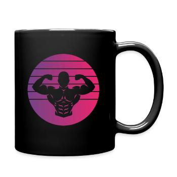 Bodybuilding Double Biceps Retro Style Vintage - Tasse einfarbig - Schwarz - Rechts