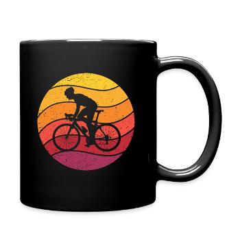 Rennradfahrer Retro Style Vintage - Tasse einfarbig - Schwarz - Rechts