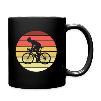 Rennradfahrer Retro Style Vintage - Tasse einfarbig - Schwarz - Rechts