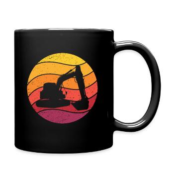Bagger Retro Style Vintage - Tasse einfarbig - Schwarz - Rechts