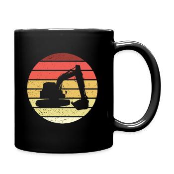 Bagger Retro Style Vintage - Tasse einfarbig - Schwarz - Rechts