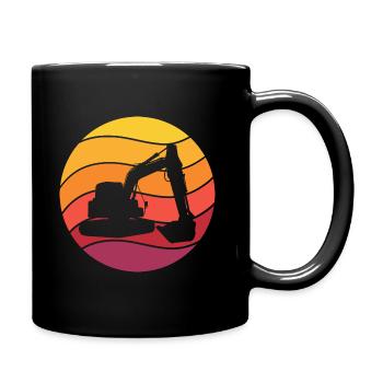 Bagger Retro Style Vintage - Tasse einfarbig - Schwarz - Rechts