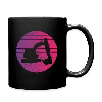 Bagger Retro Style Vintage - Tasse einfarbig - Schwarz - Rechts