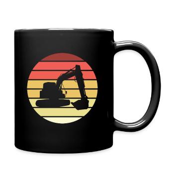 Bagger Retro Style Vintage - Tasse einfarbig - Schwarz - Rechts