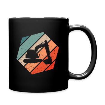 Bagger Retro Style Vintage - Tasse einfarbig - Schwarz - Rechts