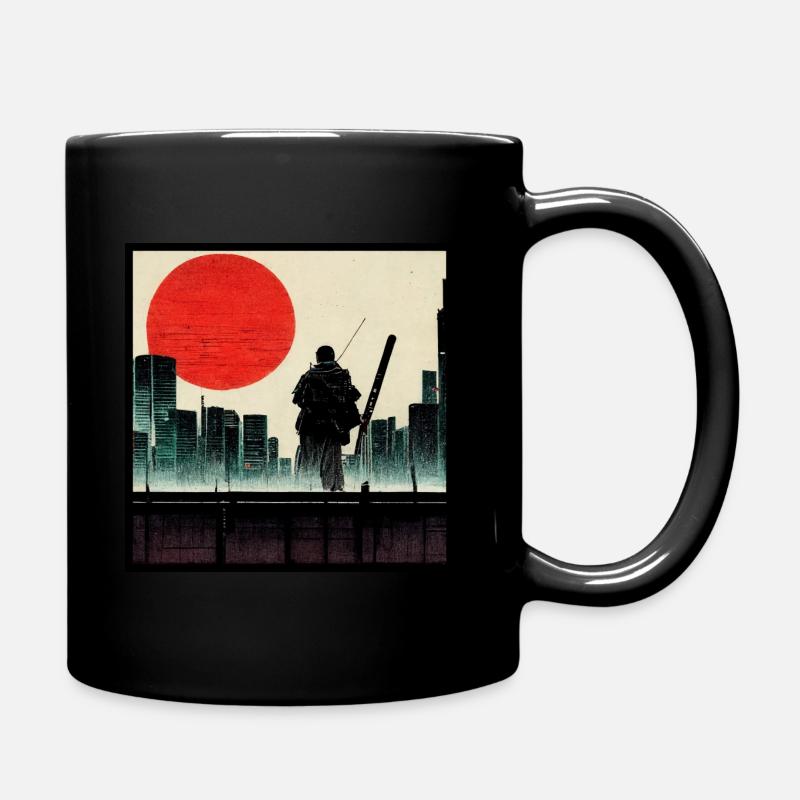Ronin/Samouraï dans les rues du T post-apocalyptique - Mug uni - noir