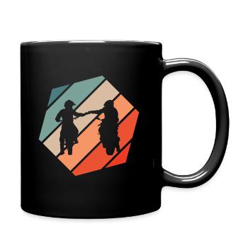Motocycliste Fist Salute Retro Style Vintage - Mug uni - noir - Droite