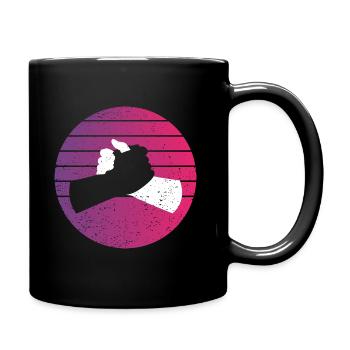 Poignée de main noir blanc Style rétro Vintage - Mug uni - noir - Droite