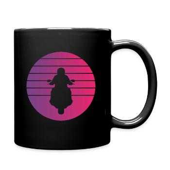Motorradfahrer Retro Style Vintage - Tasse einfarbig - Schwarz - Rechts
