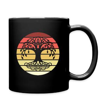 Tree Of Life Retro Style Vintage - Tasse einfarbig - Schwarz - Rechts