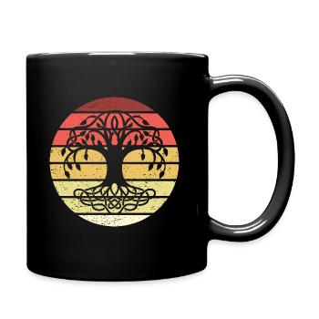 Tree Of Life Retro Style Vintage - Tasse einfarbig - Schwarz - Rechts