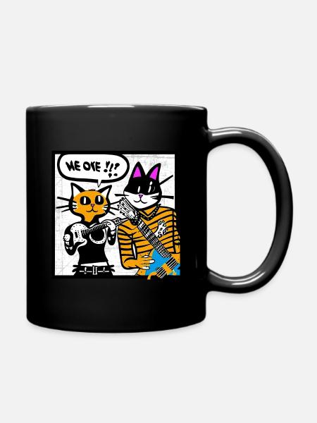Alternative Rocking Cats - Full Colour Mug - black