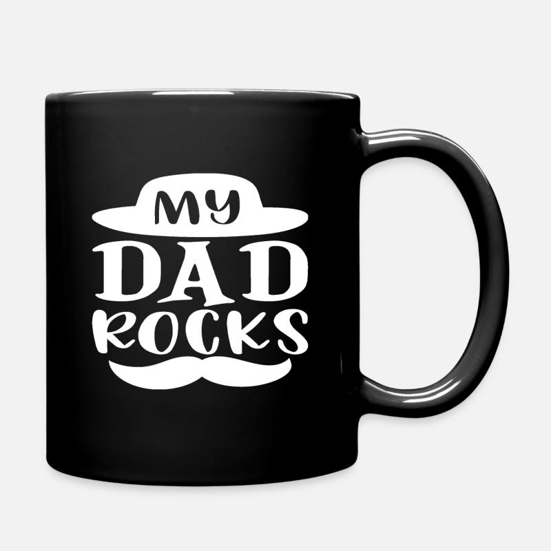 Mein Vater rockt - Tasse einfarbig - Schwarz