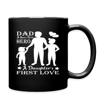 Vater und Sohn - Vater und Tochter schenken Vater - Tasse einfarbig - Schwarz - Rechts