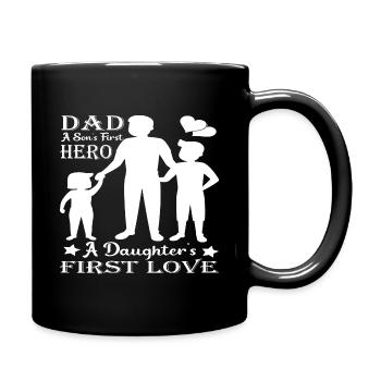 | D’AMOUR DE PAPA HERO Fête des Pères Fête des Pères - Mug uni - noir - Droite
