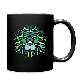 Wilder Löwe - Tasse einfarbig - Schwarz - Rechts