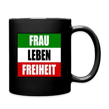 Frau leben freiheit - Tasse einfarbig - Schwarz - Rechts