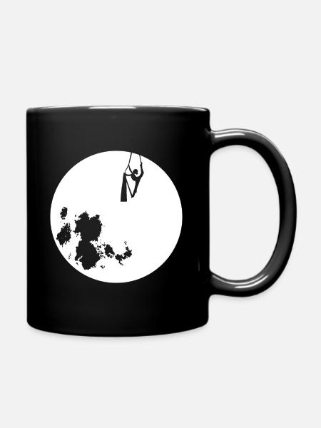 Ballerina on the moon - Full Colour Mug - black