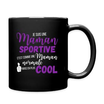 je suis une maman sportive cadeau maman - Mug uni - noir - Droite