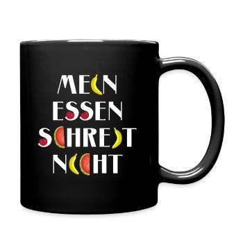 Mein Essen schreit nicht - vegan vegetarisch - Tasse einfarbig - Schwarz - Rechts