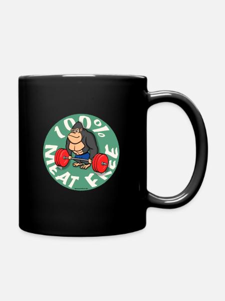 100% fleischfrei - Tasse einfarbig - Schwarz