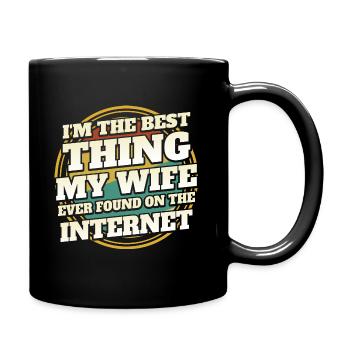 Found by my wife humor joke couple - Full Colour Mug - black - Right
