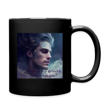 Traummann, wo bist du? - Tasse einfarbig - Schwarz - Rechts