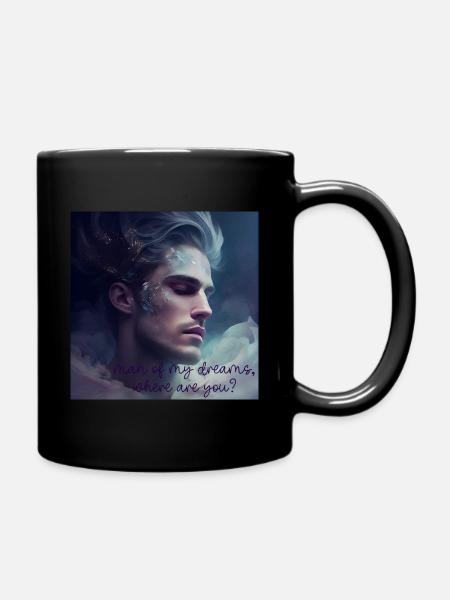 Traummann, wo bist du? - Tasse einfarbig - Schwarz
