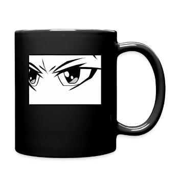 Anime Eyes in Black and White - Full Colour Mug - black - Right