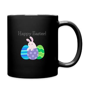 Frohe Ostern - Tasse einfarbig - Schwarz - Rechts